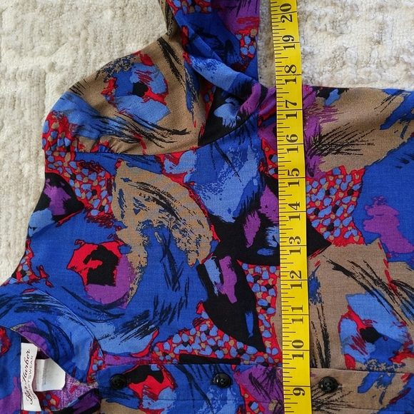 Vtg. Bar Harbor Sportswear Button Down Shirt 8 Blue Red Purple - Picture 16 of 16